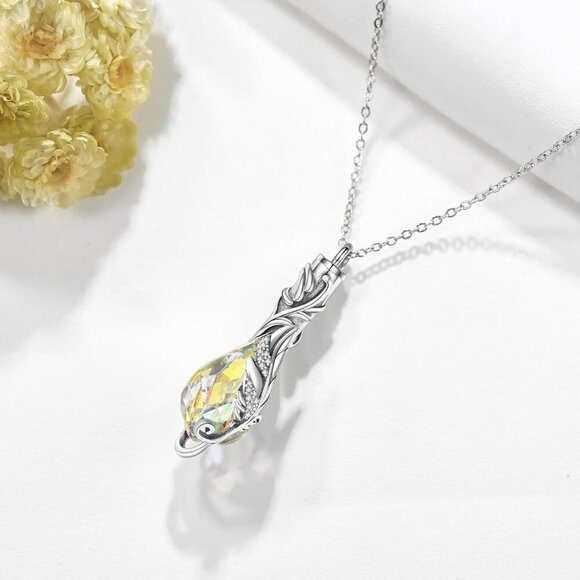 Heart/Cross/Infinity Moonstone Urn Necklace for ashes for Women Sterling Silver - Picture 4 of 6